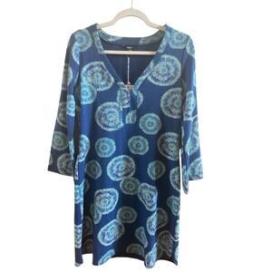 NWT Hawley Blue Sunburst Ashley Dress Size Medium Cruise Beach Made In Canada